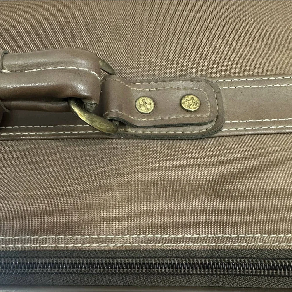 Vintage Verdi Chocolate Brown Suitcase With Wheels And Front Zip Pocket